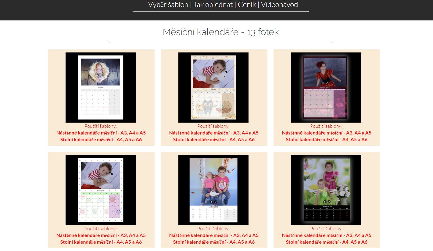 Výběr kalendářů